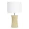 Simple Designs White Shade Ceramic Hourglass Table Lamp